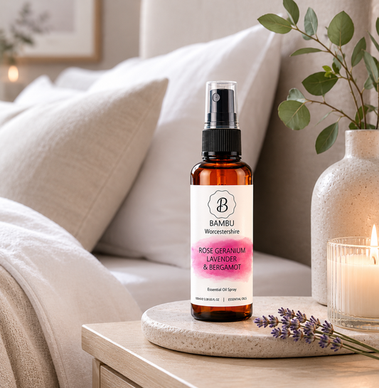 Sleep Pillow Spray – Rose Geranium, Lavender & Bergamot essential oils 100ml