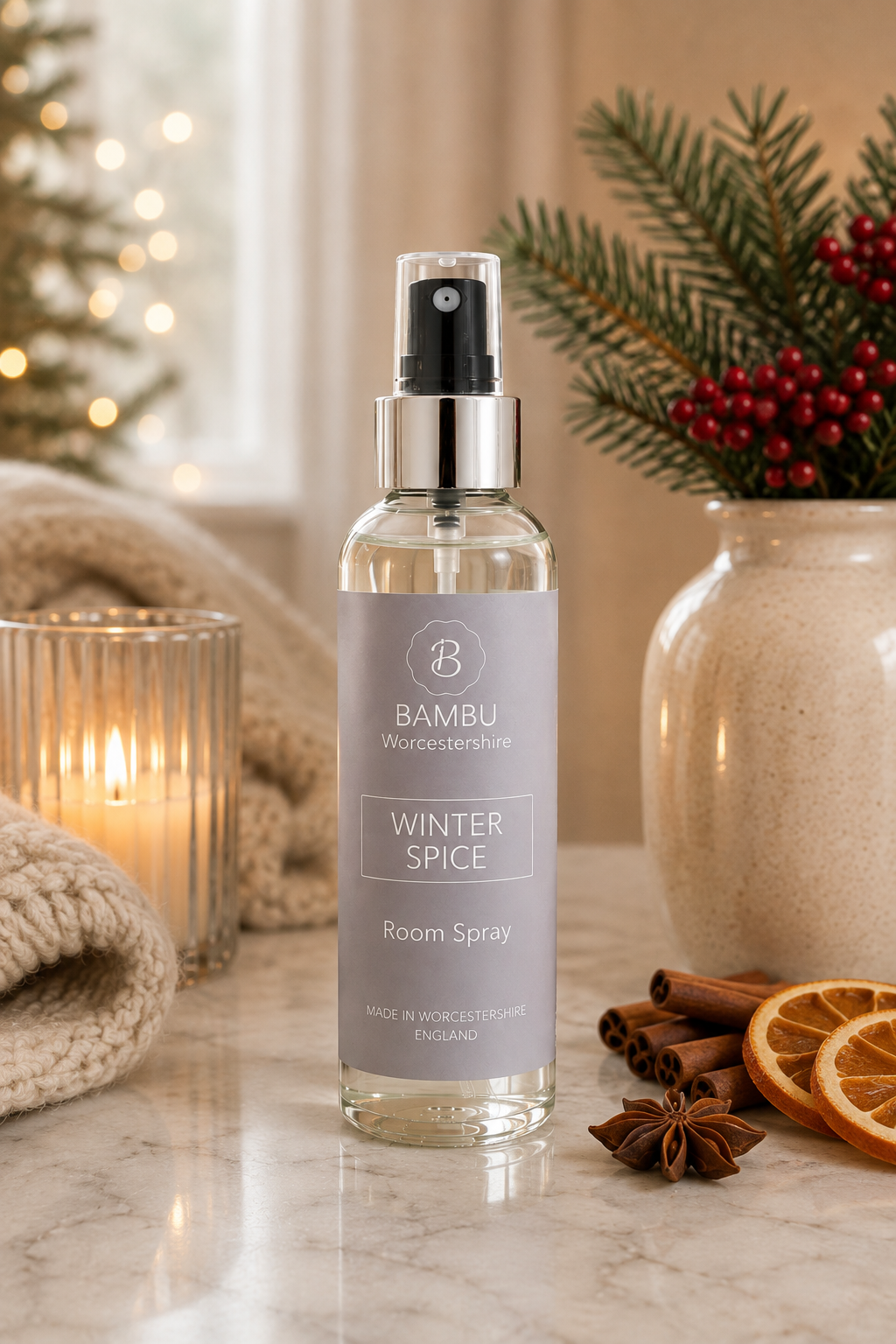 Winter Spice Luxury Room Spray | Warm Cinnamon, Clove & Orange