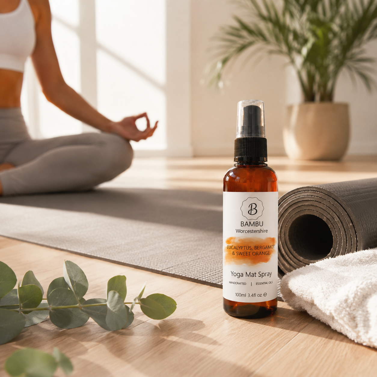 Eucalyptus, Bergamot & Sweet Orange Yoga Mat Spray - Essential Oil Yoga Mat Spray