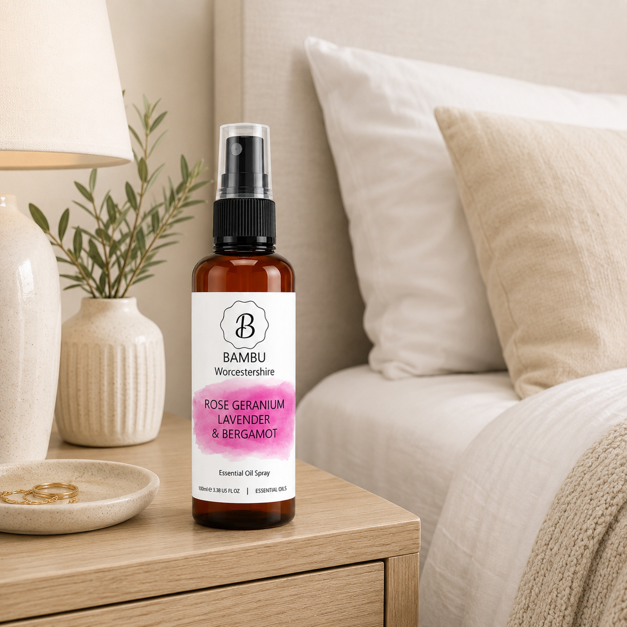 Sleep Pillow Spray – Rose Geranium, Lavender & Bergamot essential oils 100ml