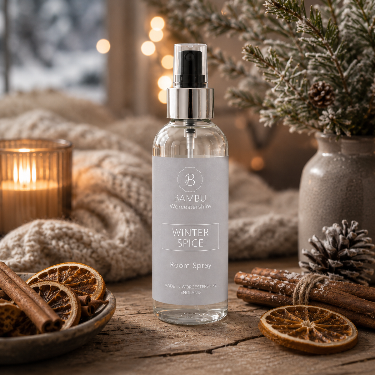Winter Spice Luxury Room Spray | Warm Cinnamon, Clove & Orange