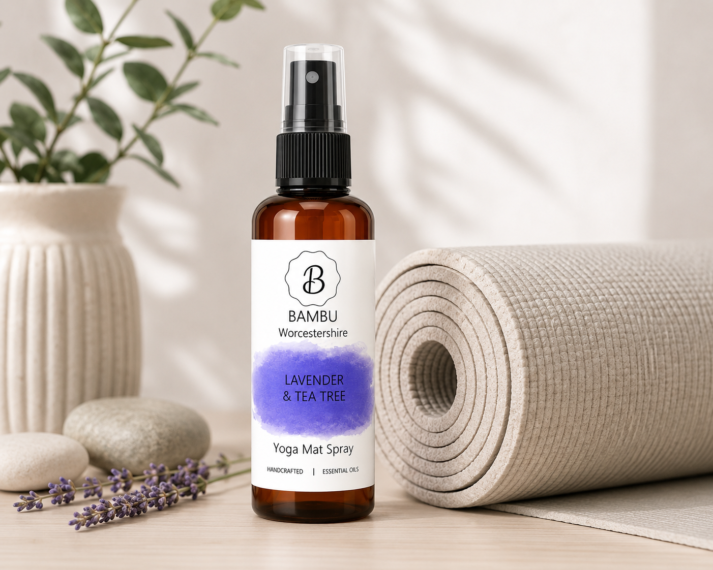 Lavender & Tea Tree Yoga Mat Spray 100ml - Essential Oil Yoga Mat Spray