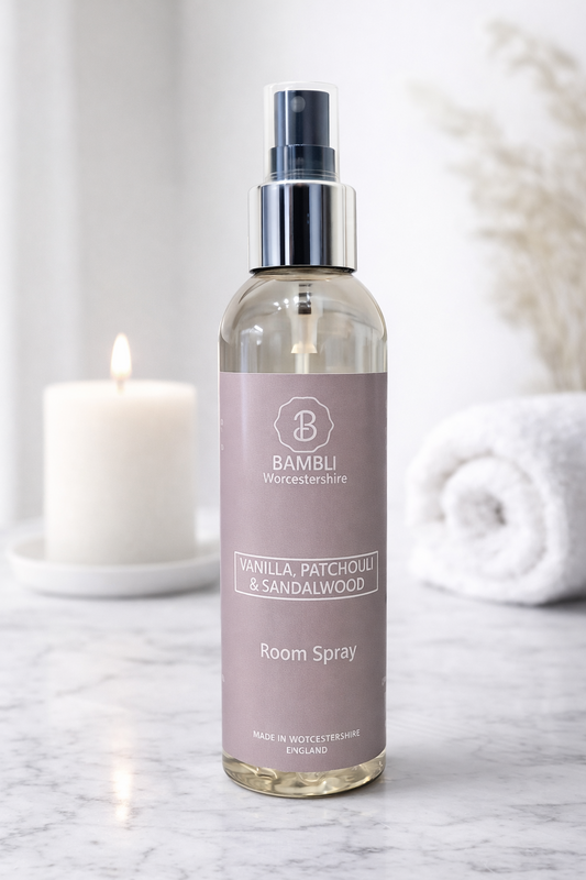 Vanilla, Patchouli & Sandalwood Room Spray – Luxury Home Fragrance 150ml